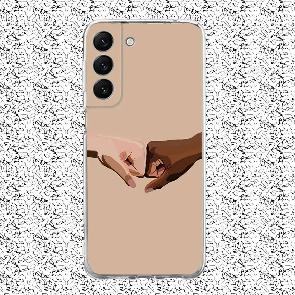 Феминистский эстетический чехол для телефона Samsung S24,30,21,22,23,20 FE,lite,PIus, Ultra,5G, Note,9,10 Прозрачный чехол