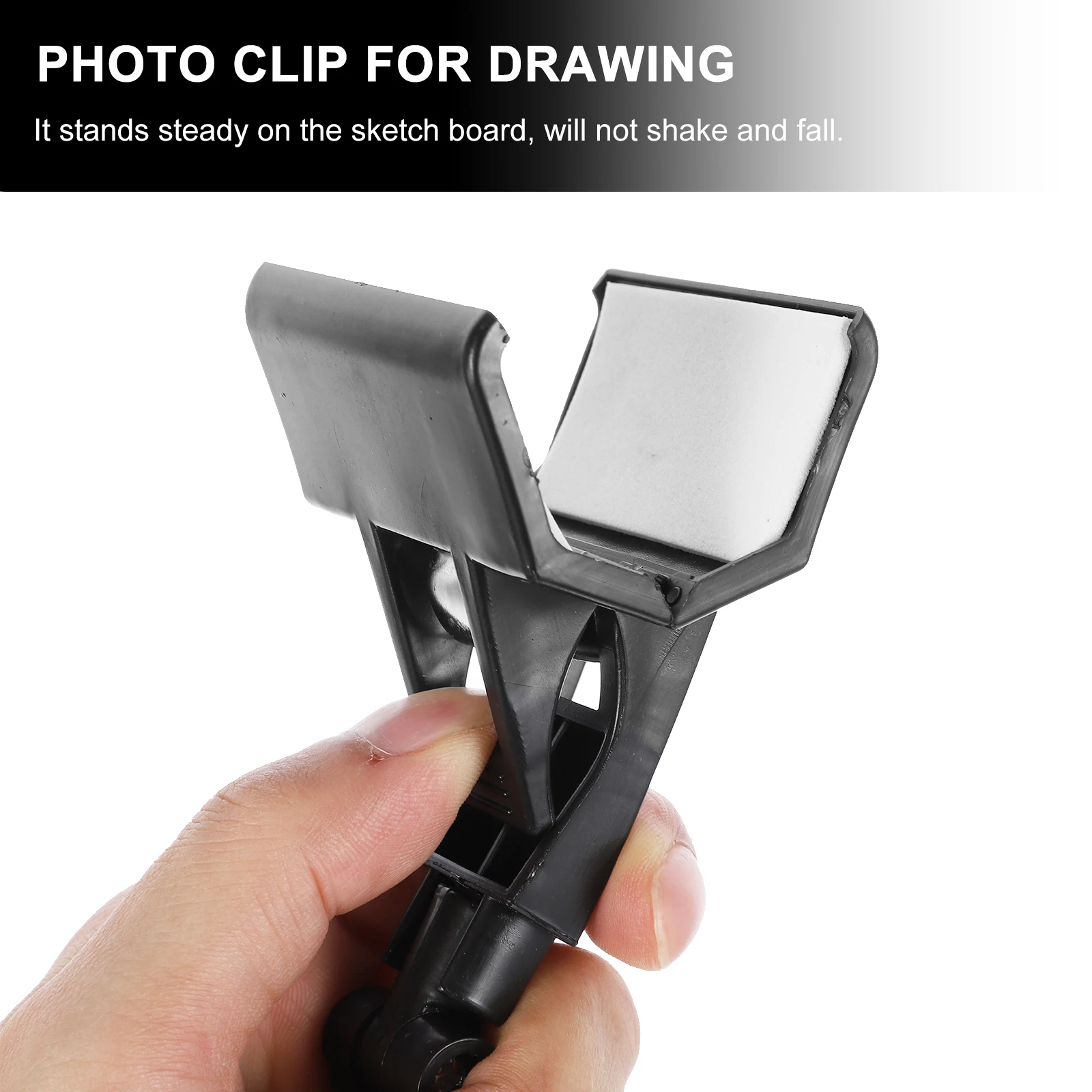 

2pcs Double-head Clip Sturdy Turnable Plastic Sketch Drawing Message Plastic Picture Clip Holder Storage Accessories