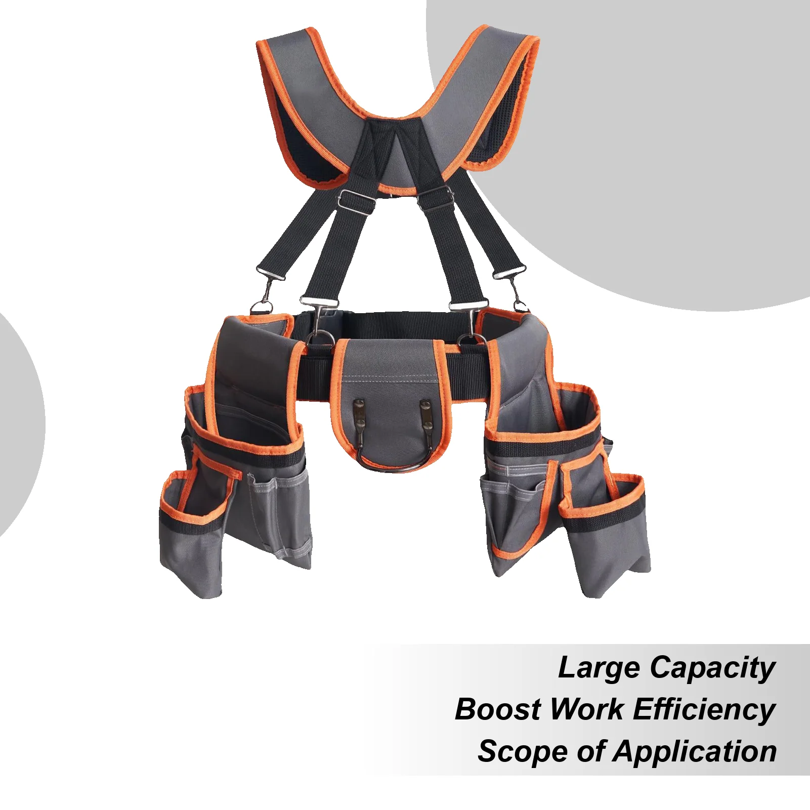 

Ремень для инструментов Ремень для инструментов Регулируемый поясной держатель с подтяжками и 19 карманами для ремонта сантехники электрика дома