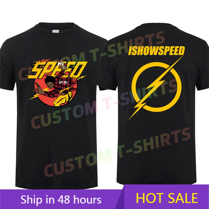 

2025 Men T Shirt Casual Ishowspeed Merch Is How Speed Logo T-shirt Graphic Summer Short Sleeves 100% Cotton S-3XL
