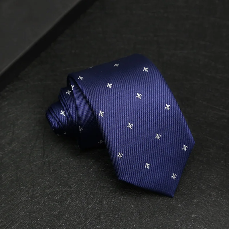 100% Silk Men's Tie, Men's Fashion Tie, Blue Tie Classic Printed Polka Dot Men's Tie for Daily Wear, Wedding Party Gift.