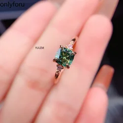 1.0CT square Cut D Color Moissanite Center,14K White Gold Plated, Female Gold Ring,Wedding Ring,Pave Set Style