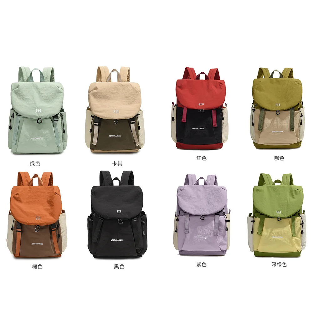 Leve impermeável náilon clamshell estudante ombro mochila viagem cor colisão emenda grande capacidade bolsa