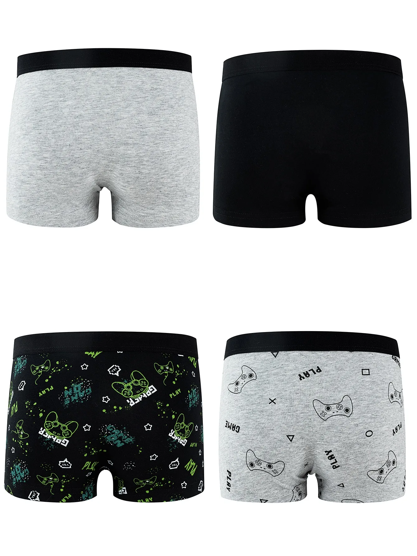 Celana Boxer Cetak Tema Konsol Game Anak Laki-laki 4 Pak Acak Usia 4-10 Tahun Pakaian Dalam Sudut Datar Sejuk Pakaian Anak-anak