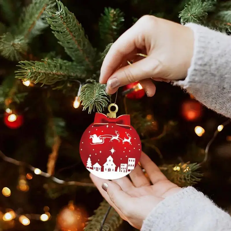 12 Uds. De adornos de bolas de Navidad, colgantes para colgar en árbol de Navidad, decoración para fiesta navideña de Año Nuevo, regalo, colgante 2025