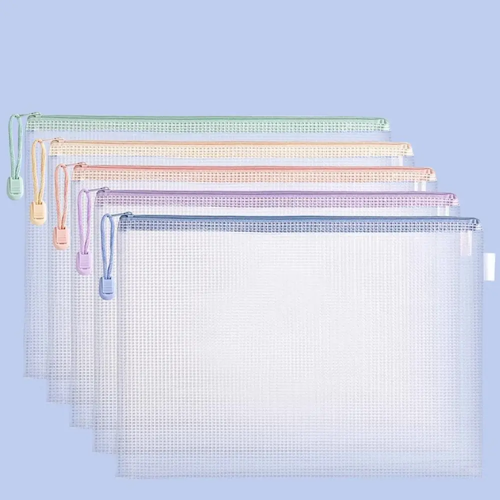 

5PCS A4 File Folders Versatile PVC File Contract Folders Organize Artifacts Portable Test Paper Storage Tool