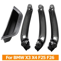 LHD RHD Carbon Fiber Interior Door Handle Replacement Kit For BMW X3 X4 F25 F26 2010-2016