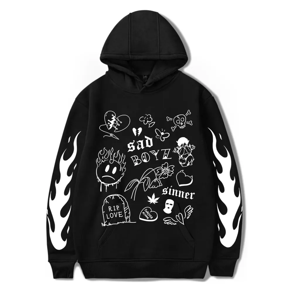 

Junior H No Love Hoodies Sad Boyz Tour Singer Merch Sweatshirts Men Women Pullover Tops Fashion Autumn Casual Hooded Streetwear