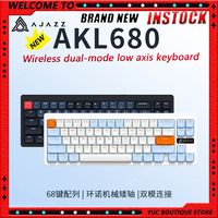 NEW AJAZZ AKL680 65% Gaming Mechanical Keyboard Ultra-slim Wireless 2.4G Bluetooth 5.1 Low Profile Keyboard Mac Windows Laptop