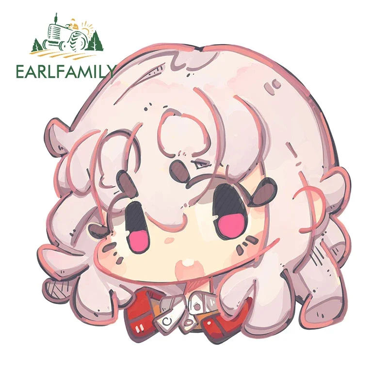 

EARLFAMILY 13 см для Honkai Star Rail, милые наклейки с головкой Chibi Clara, автомобильные наклейки, простые солнцезащитные наклейки, виниловые лобовое стекло, автомобильные товары