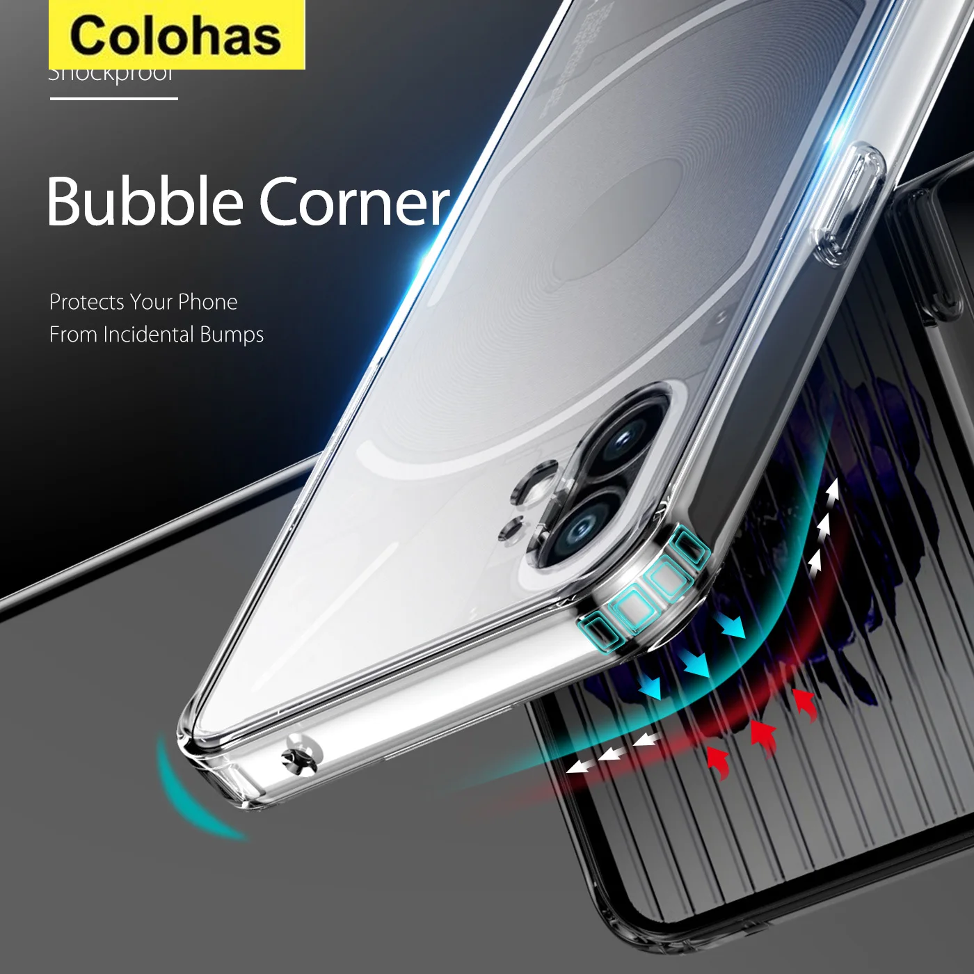 Funda protectora Air-bag para teléfono móvil, carcasa trasera de TPU suave, transparente, parachoques, 1, 1, 6,55