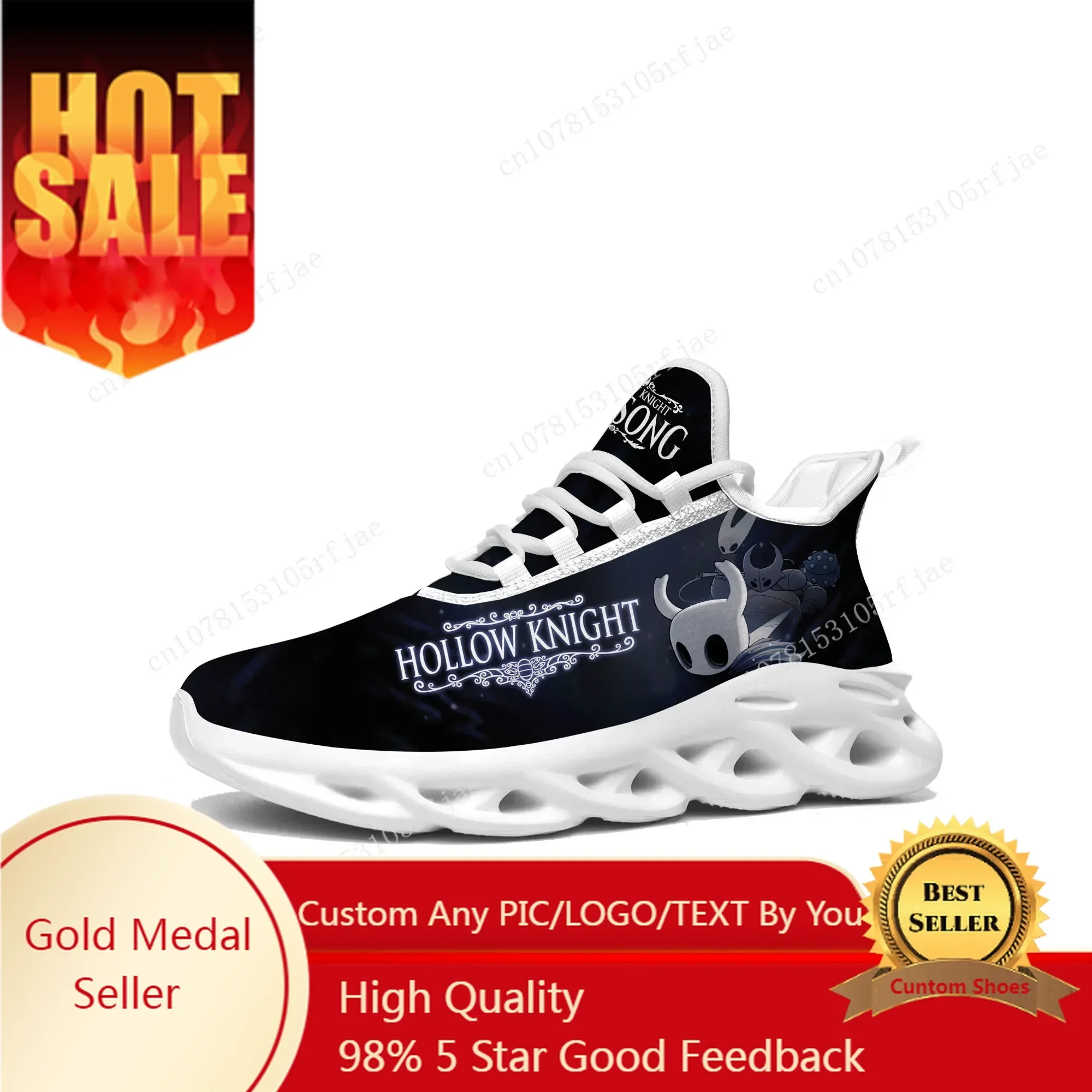 

Cartoon Game Ghost Hollow Knight Flats Sneakers Mens Womens Sports Running Shoes Custom Built Lace Up Shoe
