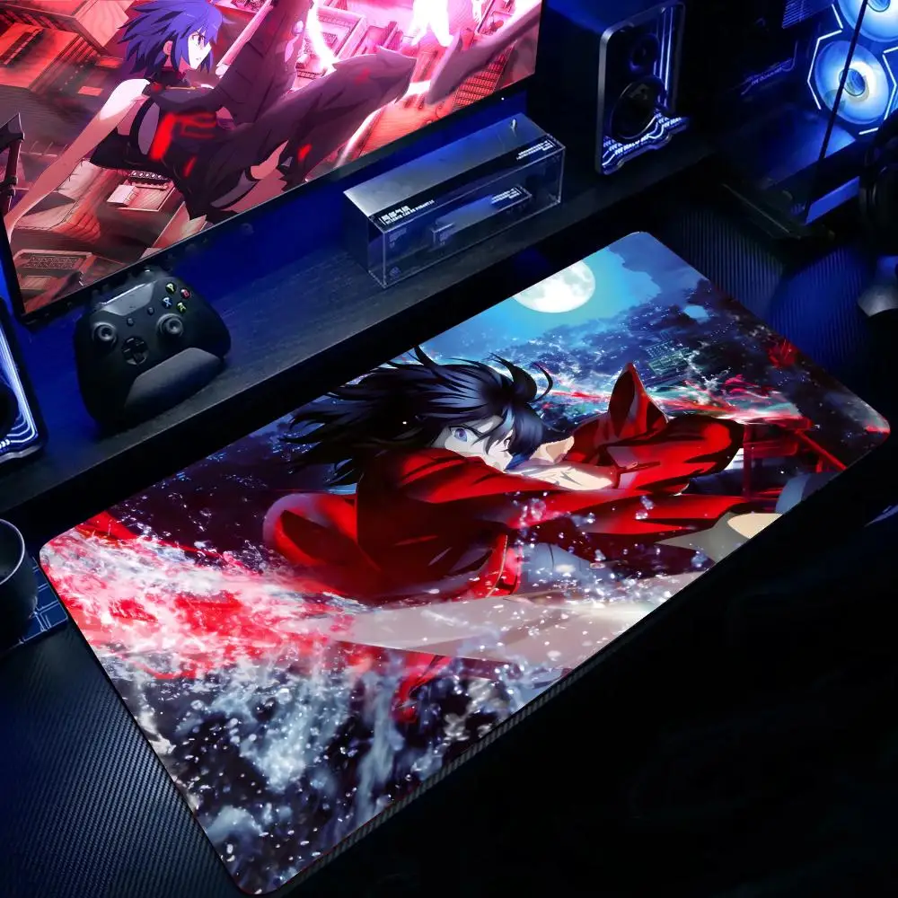 Tsukihime Visual Novel Mauspad, großes Gaming-Mauspad mit LockEdge, verdickte Tischunterlage für Computer-Tastatur und Schreibtisch