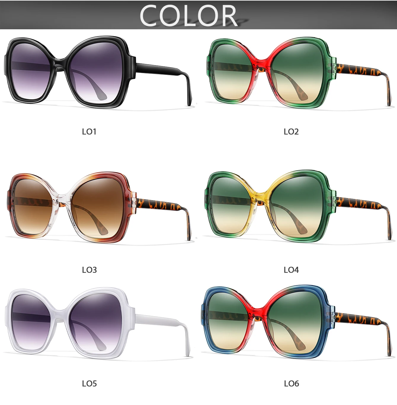 Lässige Sonnenbrille für Damen, die man täglich trägt, klassische quadratische Sonnenbrille zum Einkaufen, für Selfies, Partys, Reisen, Radfahren, mit BOX UV400 – Detail 3