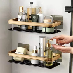 Estante de almacenamiento montado en la pared sin perforaciones, organizador de baño, champú, maquillaje, accesorios de cocina