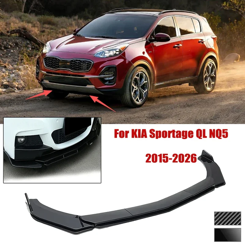 5pcs Front Bumper Shovel For KIA Sportage QL NQ5 2015-2026 Spoiler Front Bumper Deflector Anti Scratch Protection Device