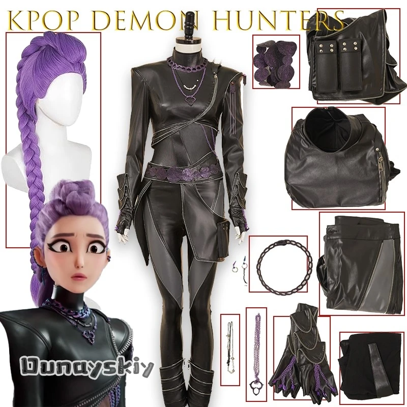 

{Hemera}Bkpop Demon Hunter Rumi Cosplay Costume Halloween Carnival Party Role Play Uniform Prop huntrix disfraz mujer guerreras