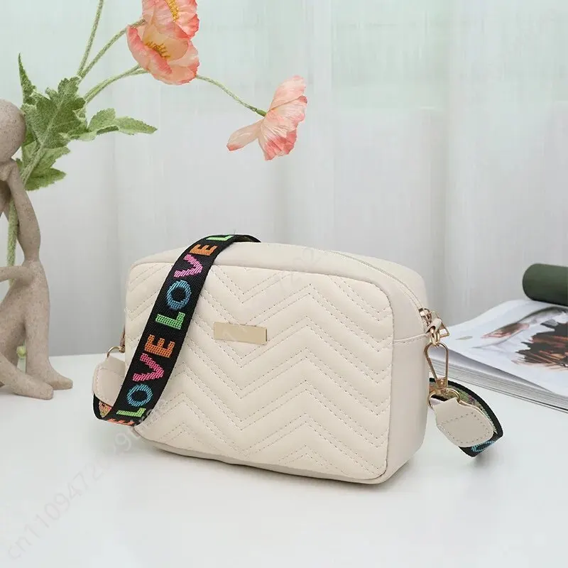 Picture 4: Rilibegan Embroidered Camera Bag PU Material Casual Small Square Bag Versatile Single Shoulder Bag Printed Shoulder Strap