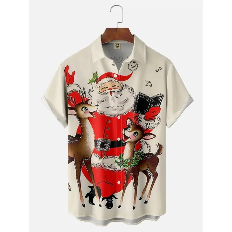 

3d Print Santa Claus Graphic Shirt For Men Women Casual Fashion Short Sleeve Clothing Men Designer Clothing Chirstmas Gifts