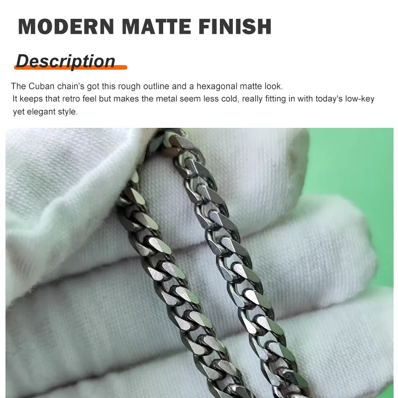 

5 мм титановое кубинское ожерелье-цепочка шестистороннее матовое легкое роскошное гипоаллергенное прочное модное унисекс