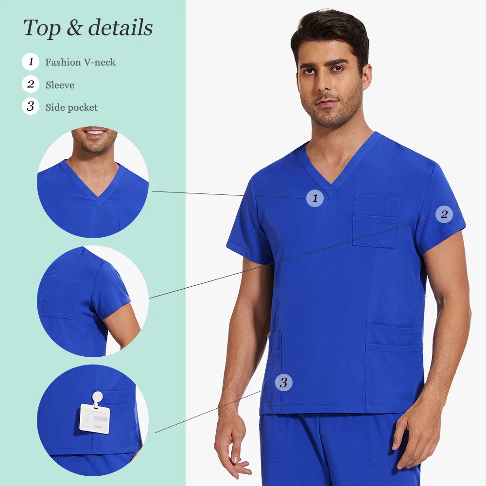 ขายร้อนชุดขัดเครื่องแบบทางการแพทย์ผู้ชายผู้หญิงนุ่มชุดพยาบาลทางการแพทย์ Outpatient โรงพยาบาลขัด 2 ชิ้นชุดพยาบาล