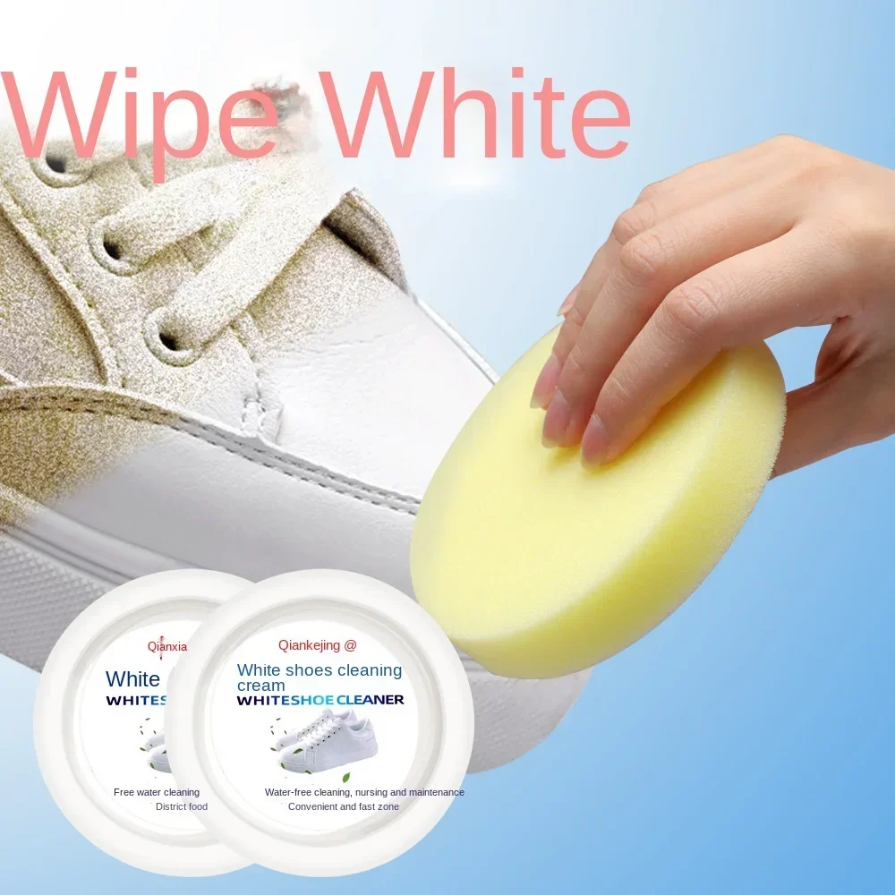 

120g White Shoes Cleaning Cream Stains Remover Shoes Whitening All-Purpose Cleansing Cream With Wipe Sponge For Shoes Sneakers