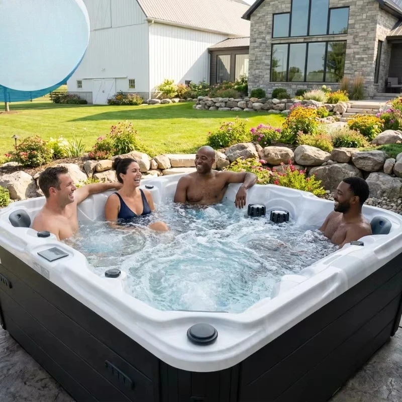 

2-7 Person Massage Spa Tubs Blue Tooth Function Balboa Smart Hot Tub Jacuzzier Outdoor Whirlpool Spa Bathtub for Garden Party