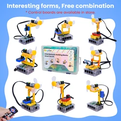 Kidsbits STEM Electronic Building Blocks Smart Fan Kit With esp32 Board /Pico Board /UNO Board Support Kidsblock & Python