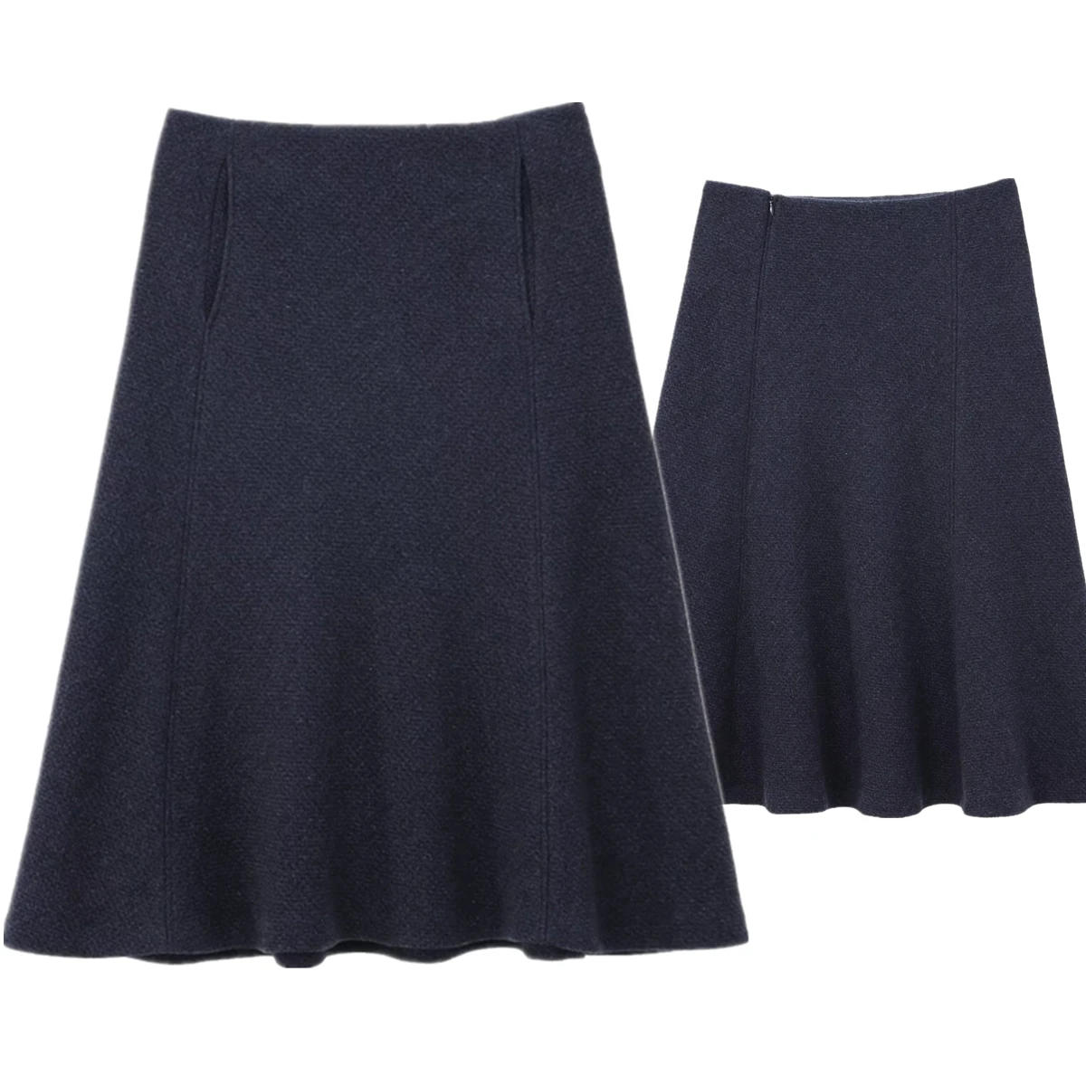 

Withered Fashion Ladies Elegant Minimalist Woolen Skirt High Waist A-line Midi Faldas Mujer Moda 2024 Skirts Womens