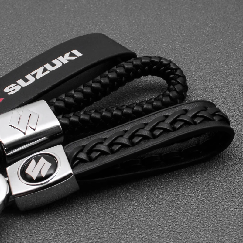 3D Metal/Leather Suzuki Car Logo Badge Keychain For Swift SX4 Alto Grand Vitara Jimny Baleno Key Chain Key Rings Auto Accessorie