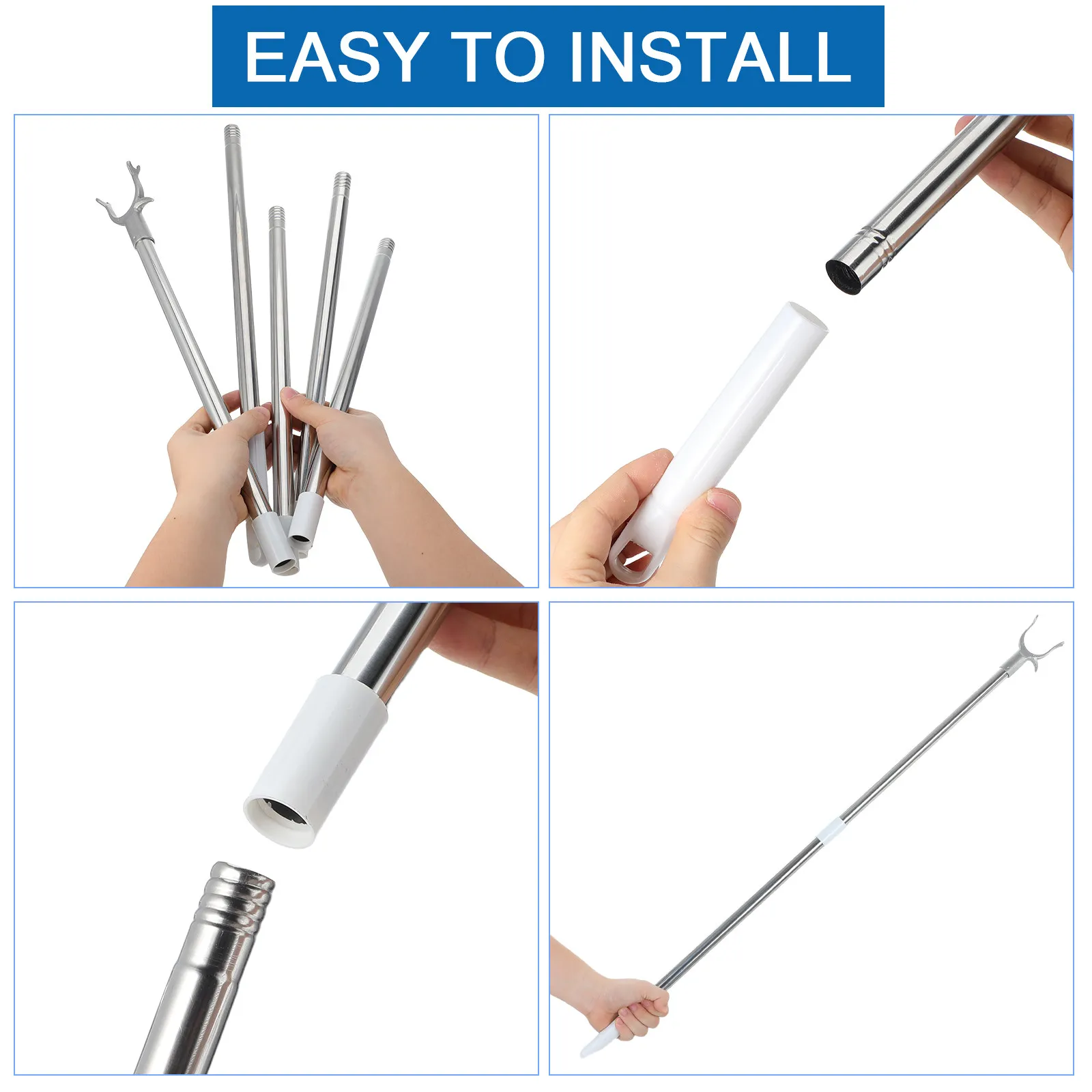 Adjustable Clothes Hanging Rod Pole Retractable Clothing Washing Poles for Line Reach