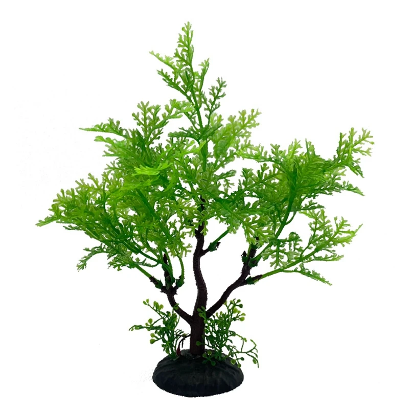 15cm Plastic Plants for Aquarium Artificial Underwater Small Trees Plants with Pedestals for Fish for Tank Decoration