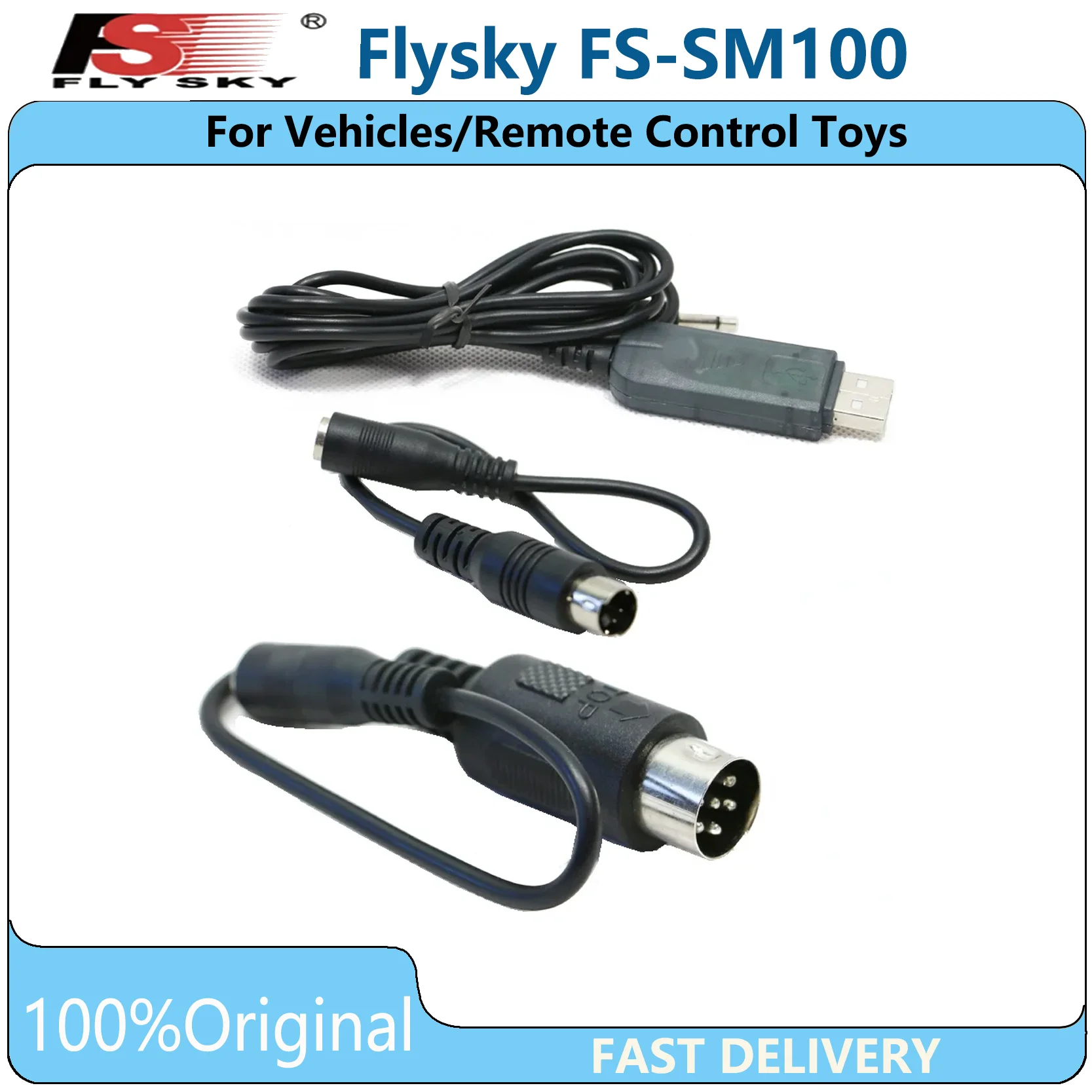 

FLYSKY FS-SM100 Original RC USB Flight Simulator Cable Set Compatible with FS-I6 I10 I6X FS-T6 FS-CT6B TH9X