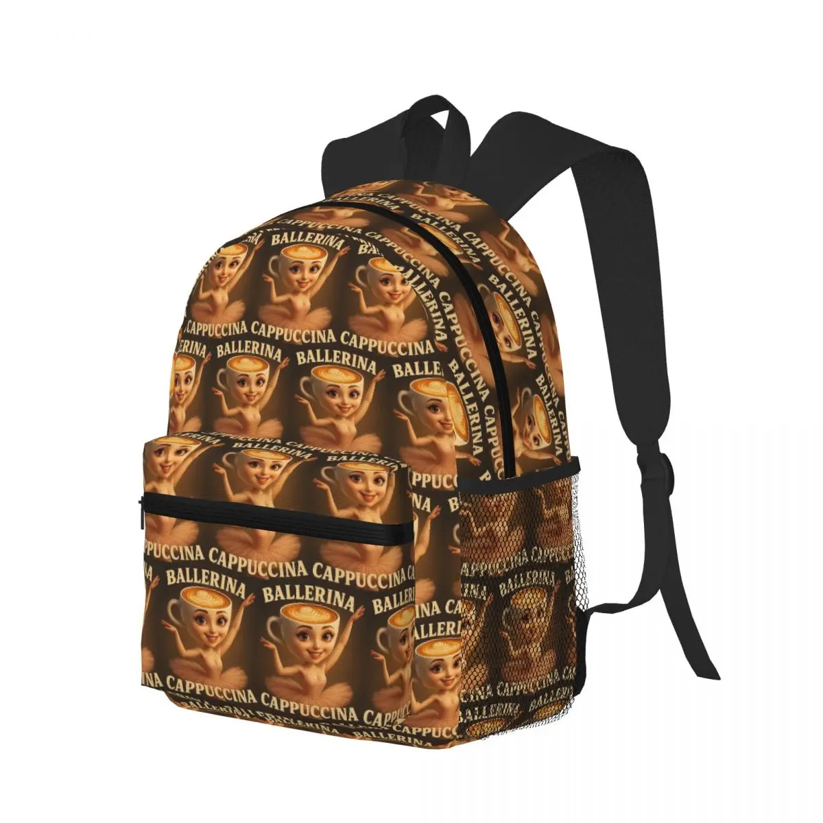 Balerina Capuchina Brainrot Soundboard mochila para estudiantes bolso escolar senderismo mochila de viaje para niños niñas mochila bolsos de hombro