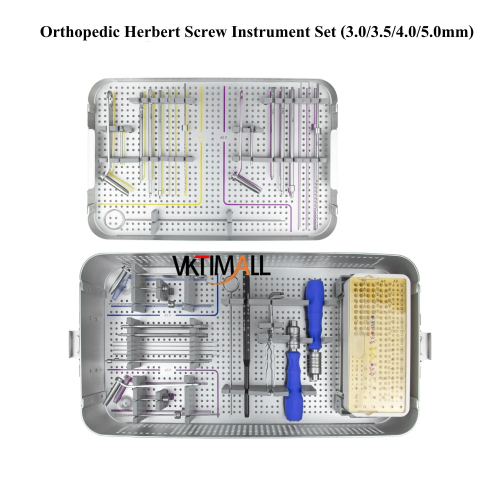 Veterinary Orthopedic Surgical Instrument Kit Headless Cannulated Screw Set 3.0 3.5 4.0 Stainless Steel