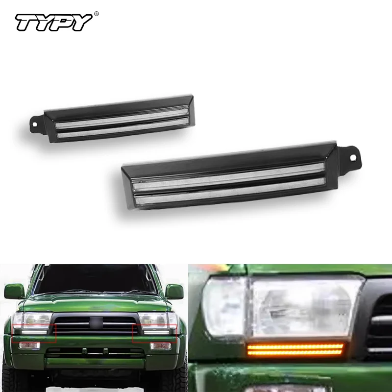 TYPY Car LED Daytime Running Light For Toyota 4 Runner 4Runner 1996 1997 1998 1999 2000 2001 2002 DRL Fog Lamp with turn signal