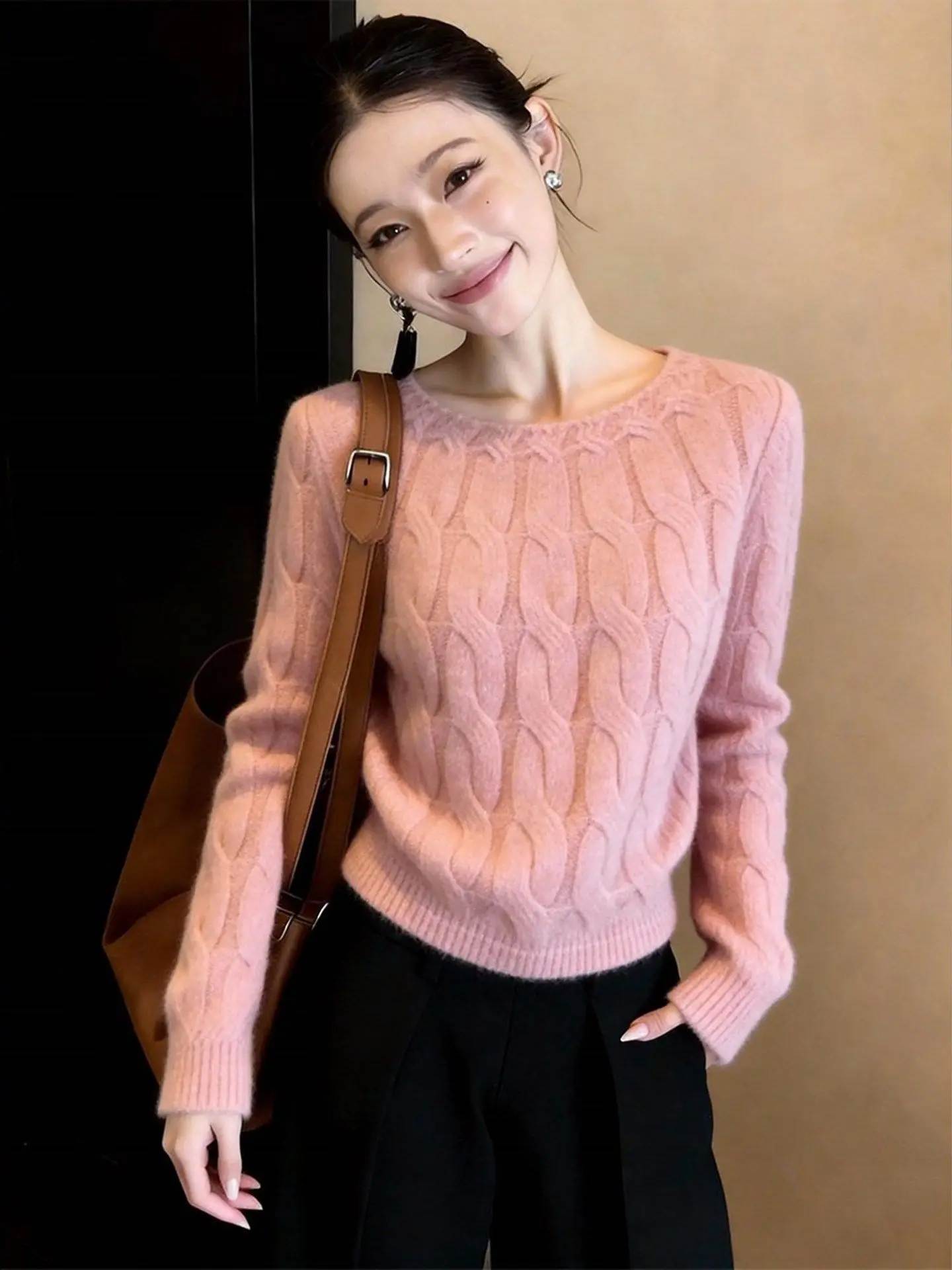 

Ele Unique Faionable Women's Long Sve Top Spring 2026 Design Sensation Sle Korean Version Office Wear
