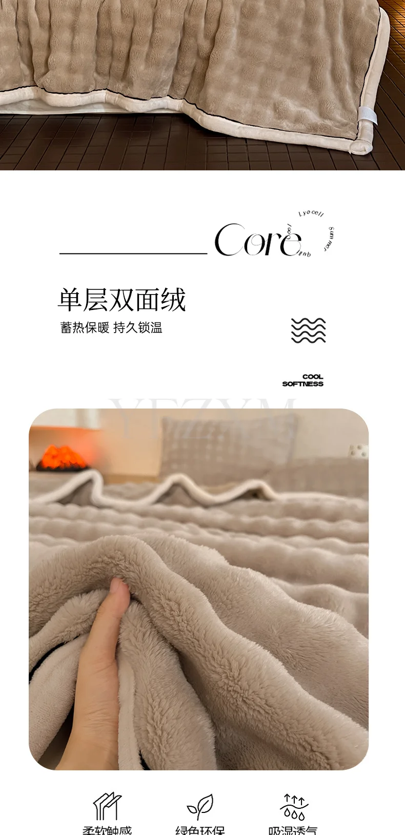 Ultra Soft Imitation Rabbit Fur Throw Blanket Autumn Warm Bubble Fleece Blanket for Bed Sofa Travel Single Double Plush Plaid