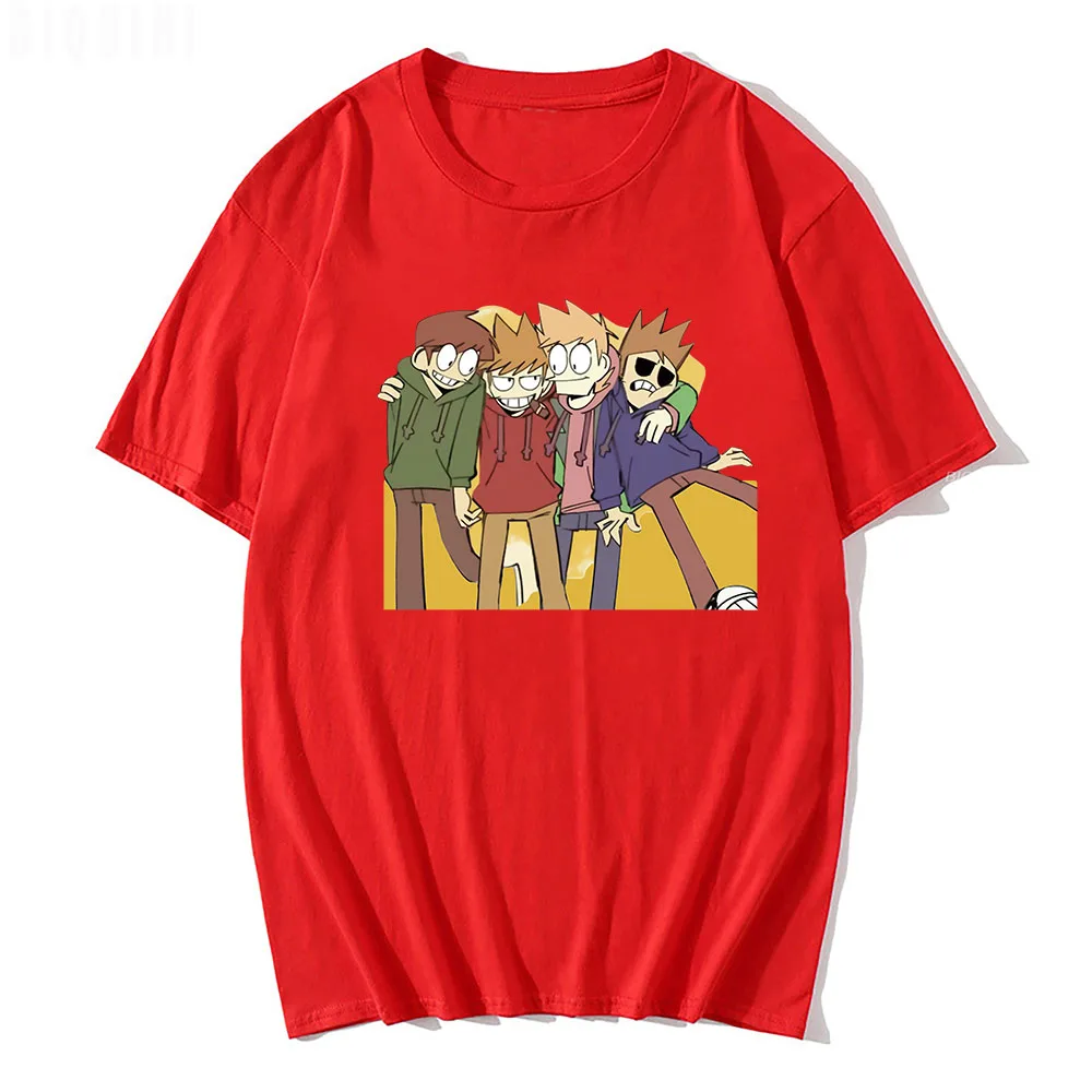 تي شيرت أنيمي Eddsworld بأكمام قصيرة 2022 للصيف 100% قطن Edd توم مات تود أربعة أولاد للجنسين تي شيرت مطبوع تي شيرت حريمي غير رسمي #6