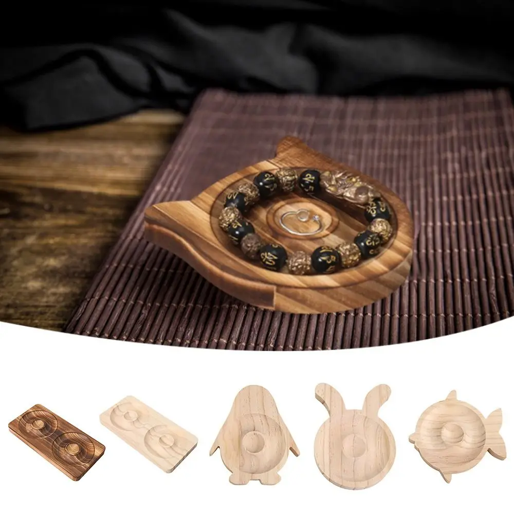 Wooden Handstring Bracelet Display Stand Cartoon Shaped DIY Board Wood Beads Bracelet Holder Jewelry Display Tray Home