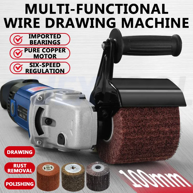 Stainless Steel Burnishing Polisher 6 Variable Speed Surface Conditioning Tool Electric Metal Burnishing Machine for Wood Steel
