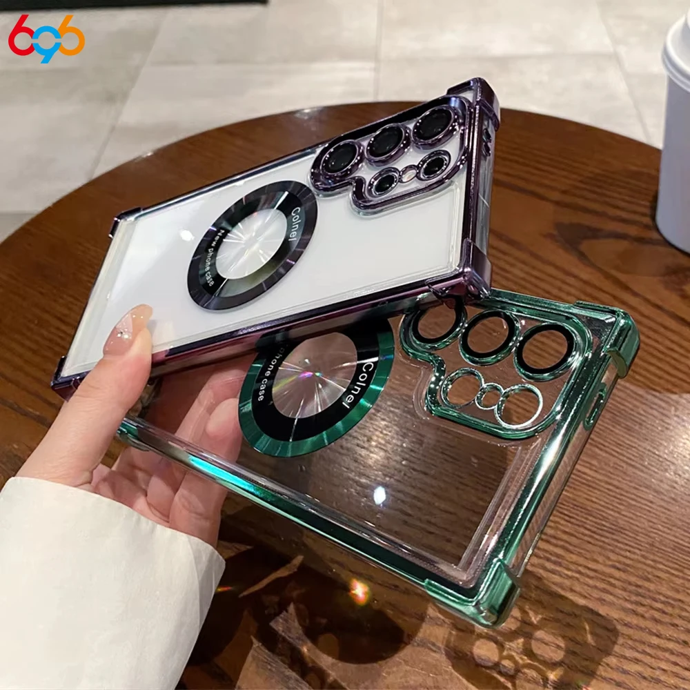 Untuk Samsung Galaxy S24 Ultra Casing Transparan Antiguncangan Empat Sudut untuk ZFlip5 untuk S22 Plus S23 FE Sampul untuk ZFold6 Casing Ponsel