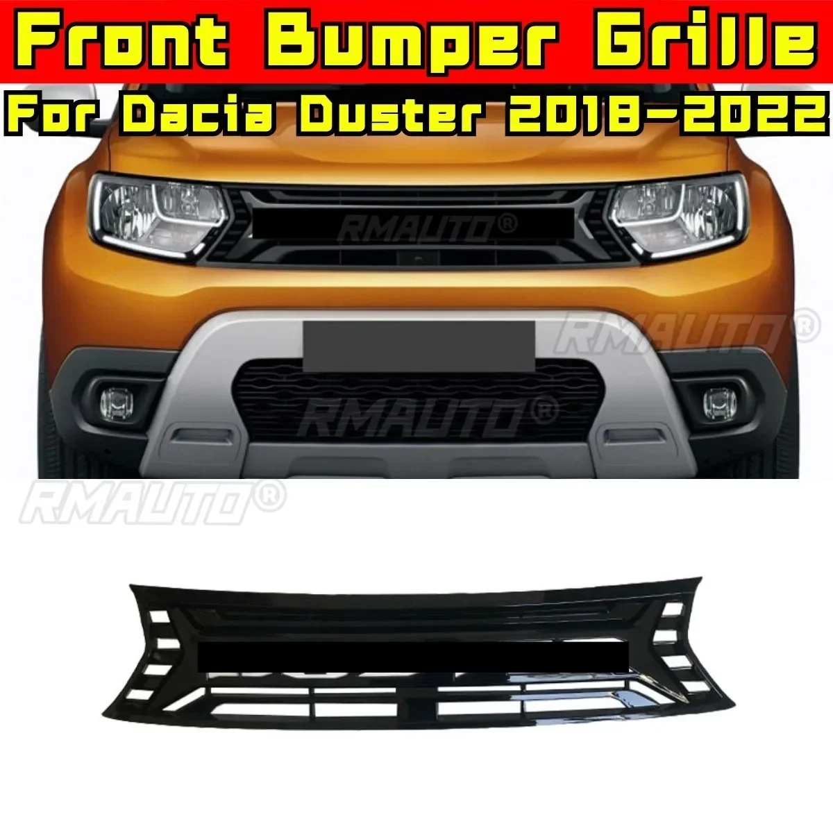 

For Dacia Duster 2018-2022 Exterior Part Front Racing Upper Grilles Racing Grills Car Front Bumper Racing Grille Exterior Part