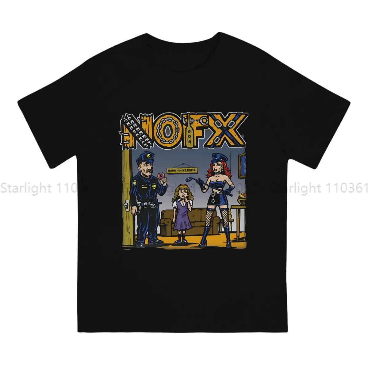 NOFX Creative TShirt for Men My Stepdad's A Cop And My Stepmom's A Domme Polyester T Shirt Birthday Gifts OutdoorWear