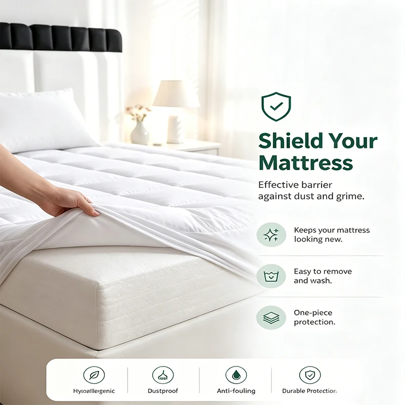 Twin Full Queen King Dark Grey White 360g Per Square Meter Filling Mattress Topper Mattress Protector Cover