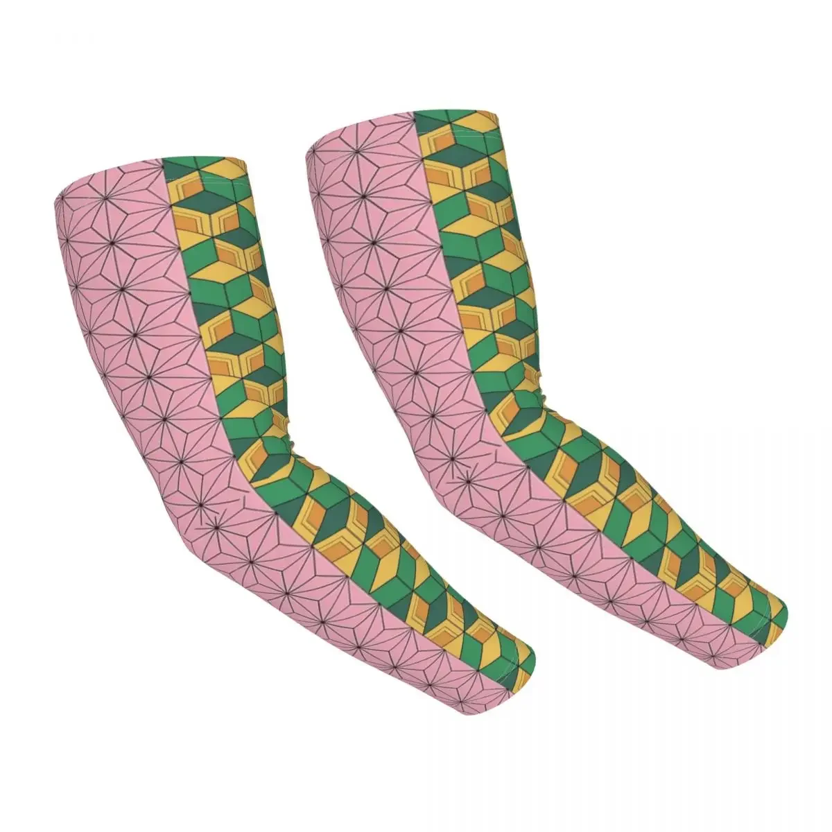 Cooling Kimetsu No Yaiba Arm Sleeves Women Men Pattern Nezuko Kamado x Tomioka Giyuu Haori Athletic Sports Tattoo Cover Up