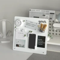 Magnetic Bulletin Board with Stand Magnetic Board for Tabletop with Magnetic Clamp Metal Board for Magnets Display