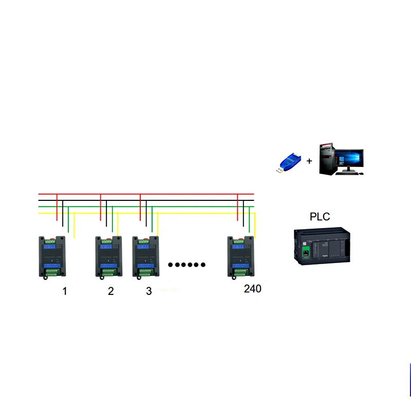 Conversor de termopar rs485 do ruído 8 canais j tipo transferência do sensor do transmissor de temperatura para rs485 modbus-transdutor de sinal rtu