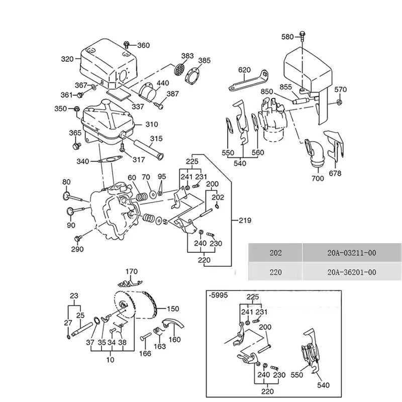 Rocker Arm Assembly for Robin EX13 EX21 EX27 EX30 engine Intake valve Exhaust valve rocker arm parts  277-36201-00 277-36202-00