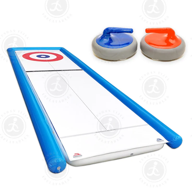 2023 New Design Customized Street Games Inflatable Curling Rink Board With Stones Portable Ice Rink For Sale